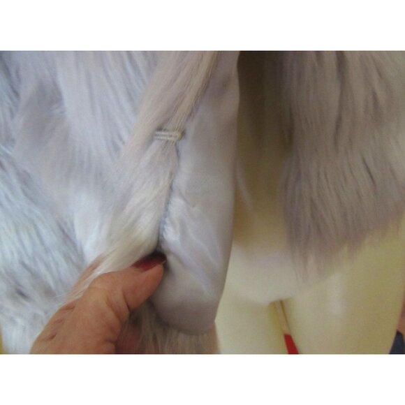 Luna Boutique Gray Faux Fur Short Bomber Jacket Size 8 - Picture 3 of 7